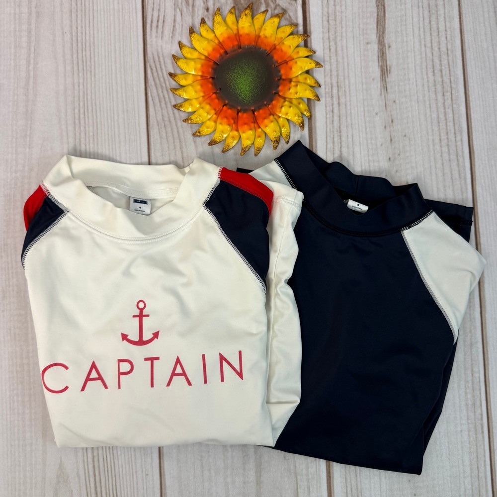 Janie and Jack Kids Rash Guard Swim Shirt Size 8 Bundle